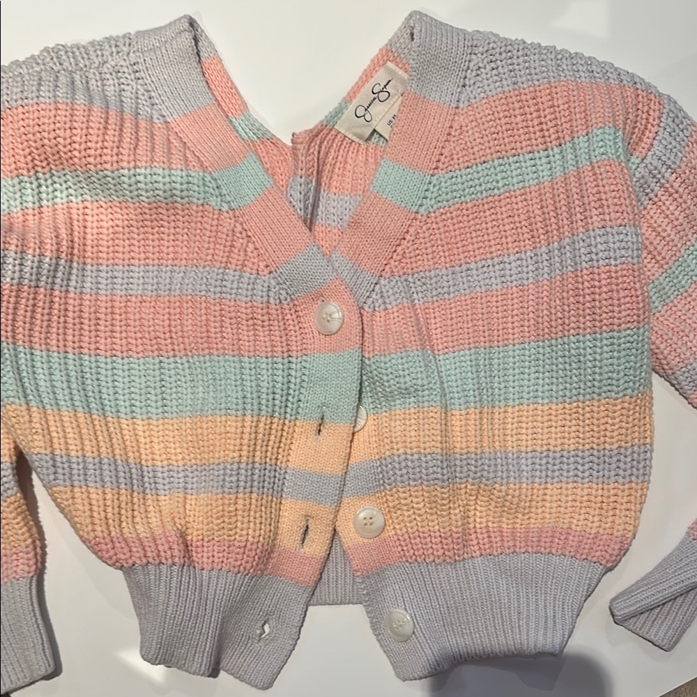 Jessica Simpson Pink and Orange Cardigan Sweater